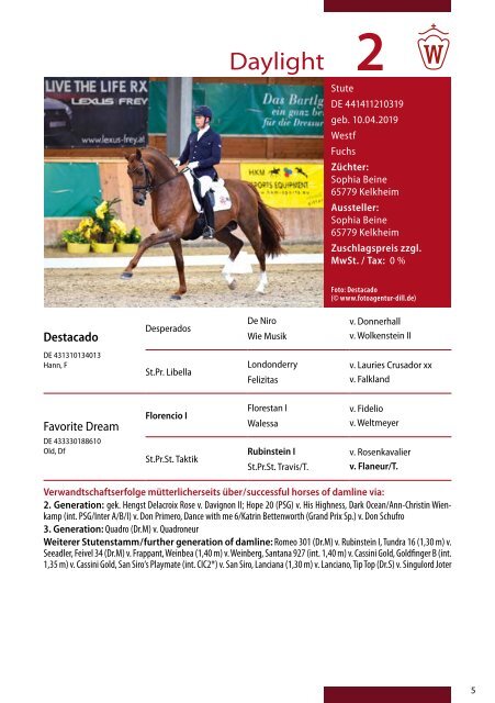 Future Champions Dressurfohlenauktion am 7. September 2019