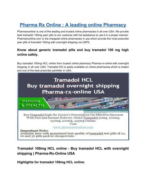 Tramadol overnight online