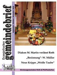 Evang.-luth. Kirchengemeinde Roth - Gemeindebrief Sept. 2019 bis Nov. 2019
