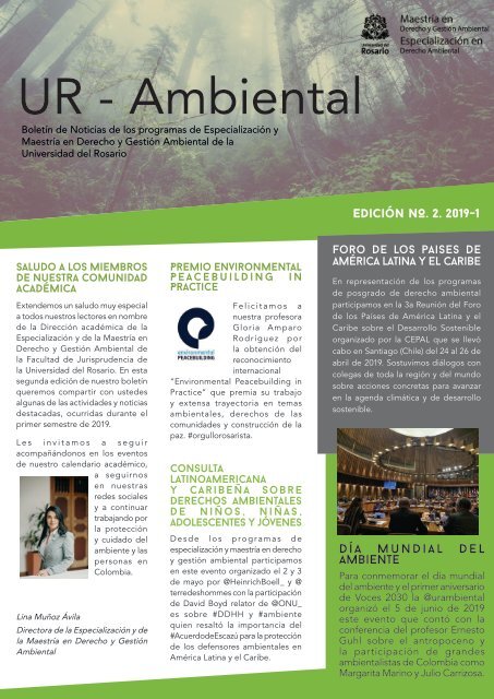 Boletín de Noticias - UR Ambiental 2019-2