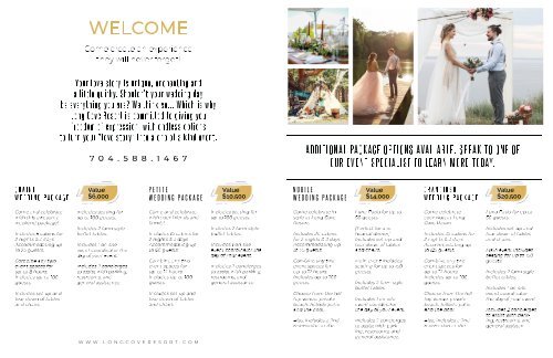 Wedding Packages inside Long Cove brochure