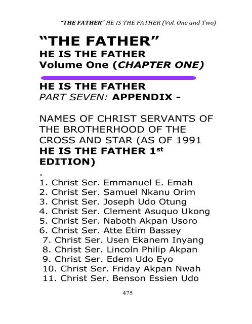 HE IS THE FATHER - AKWA EDISANETE
