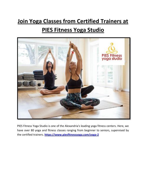 Join Yoga Classes from Certified Trainers at PIES Fitness Yoga Studio