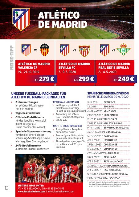 fussballreisen.com Reisekatalog 2019/20