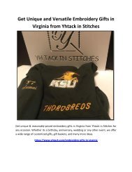 Get Unique and Versatile Embroidery Gifts in Virginia from Yhtack in Stitches