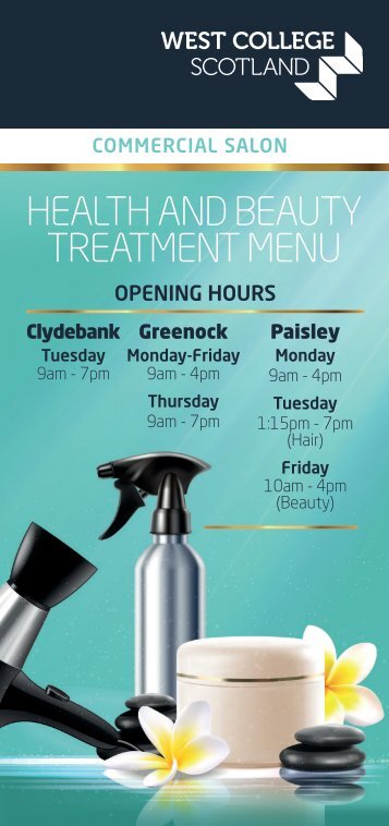 Health and Beauty Treatment Menu 2019