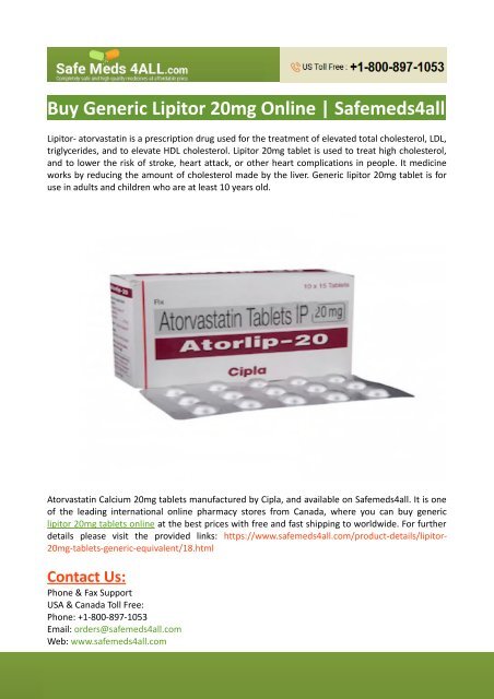 Lipitor 20mg price