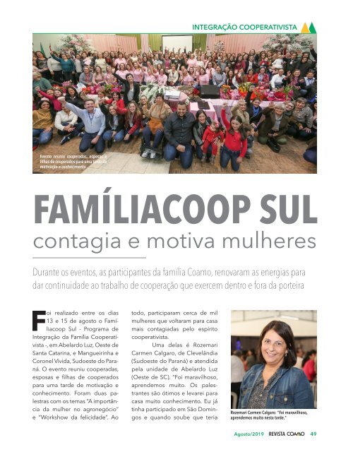 Revista Coamo Edição de Agosto de 2019