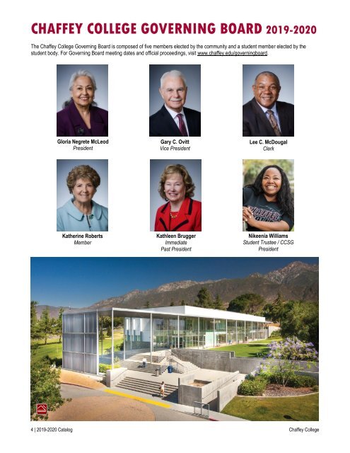 CHAFFEY COLLEGE GOVERNING