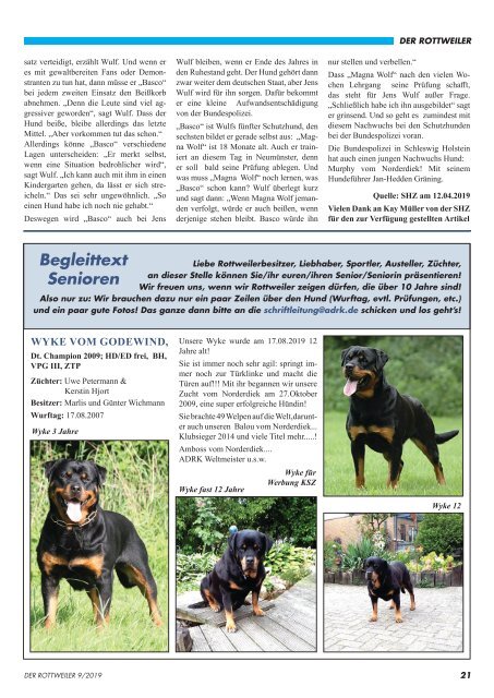 Der Rottweiler - Ausgabe September 2019
