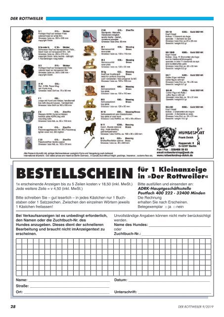 Der Rottweiler - Ausgabe September 2019