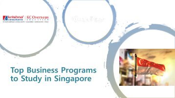 List of Business Programs to Study in Singapore