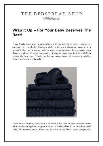 Wrap It Up – For Your Baby Deserves The Best