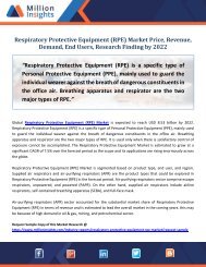 Respiratory Protective Equipment (RPE) Market Price, Revenue, Demand, End Users, Research Finding by 2022