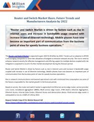 Router and Switch Market Share, Future Trends and Manufacturers Analysis by 2022