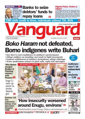 27082019 - Boko Haram not defeated, Borno indigenes write Buhari