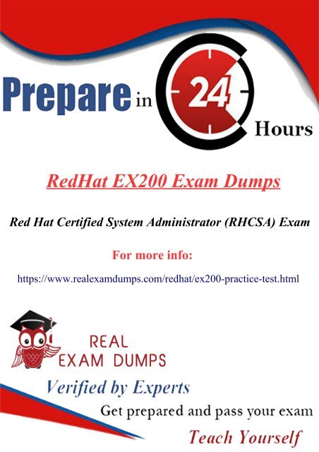 Prepare RedHat EX200 Question Answers - EX200 Practice Test Dumps - RealExamDumps.com