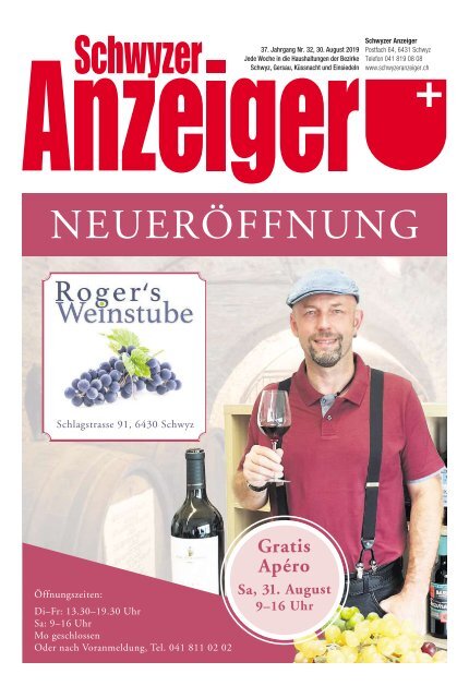 Schwyzer Anzeiger – Woche 35 – 30. August 2019