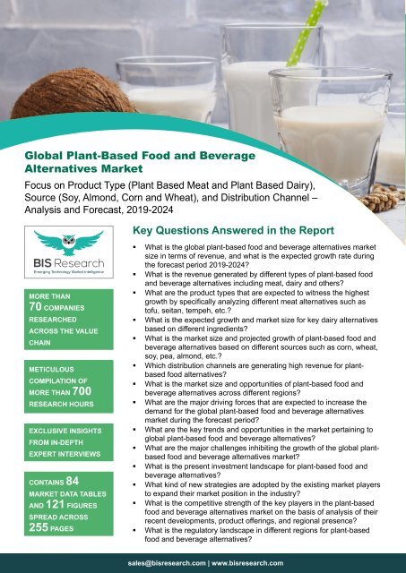 Plant-Based Food and  Beverages Alternatives Market Trends