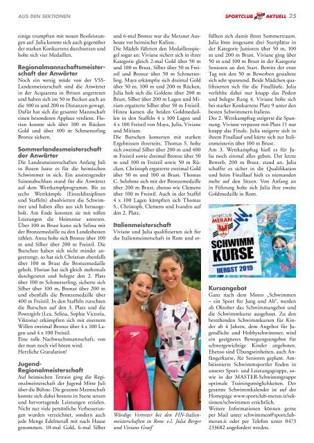 Sportclub Aktuell - Ausgabe September 2019