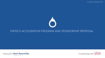 INNOLAND Joint Acceleration and Sponsorship Proposal for Bank Respublika