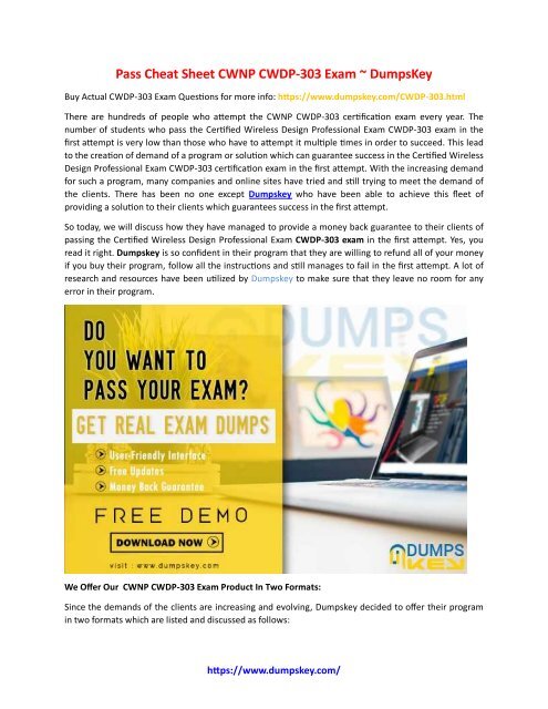 Get 100% Valid CWNP CWDP-303 Exam Dumps [2019] - Download And Prepare 
