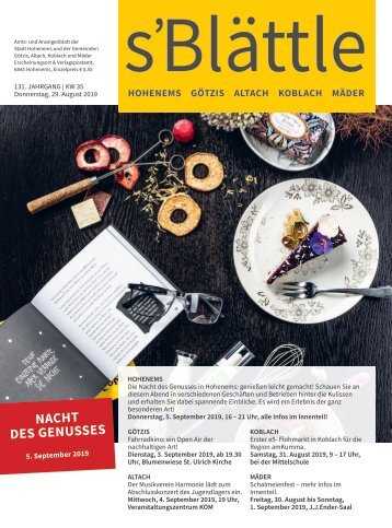 s'Blättle Nr. 35 - Do, 29. August 2019