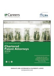 IP Careers Chartered Patent Attorneys Guide 2019/20