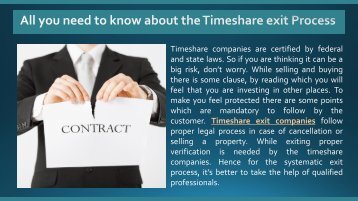 All you need to know about the Timeshare exit Process