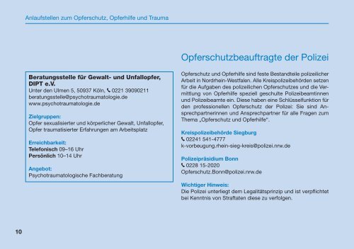 Opferhilfehandbuch Bonn/Rhein-Sieg 2019
