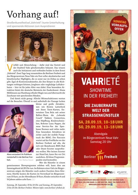 STADTMAGAZIN Bremen September 2019