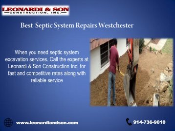 Best Septic System Repairs Westchester