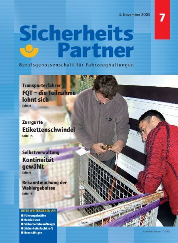 Ausgabe 07/2005 - Berufsgenossenschaft für Transport und ...