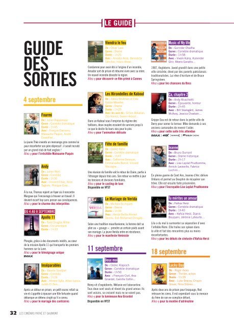 Les Cinémas Pathé Gaumont - Le mag - Septembre 2019