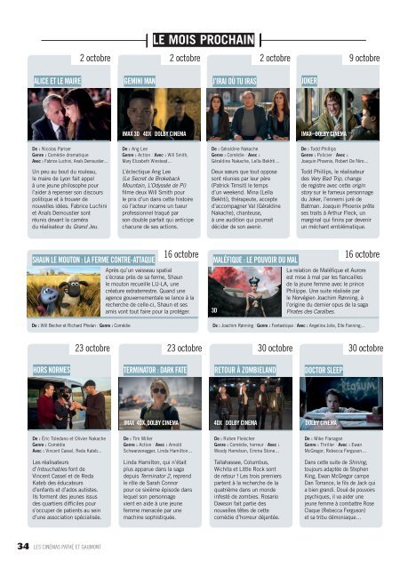 Les Cinémas Pathé Gaumont - Le mag - Septembre 2019