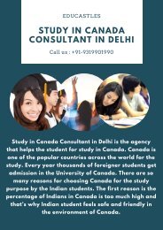 Study in Canada Consultant in Delhi, India