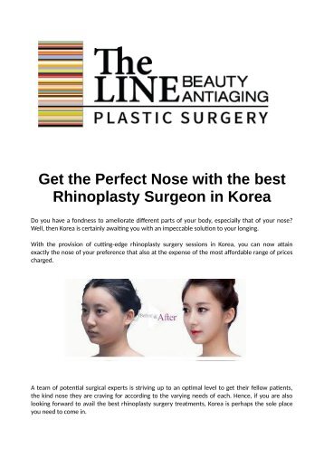 Get the Perfect Nose with the best Rhinoplasty Surgeon in Korea