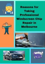 Reasons for Taking Professional Windscreen Chip Repair in Melbourne