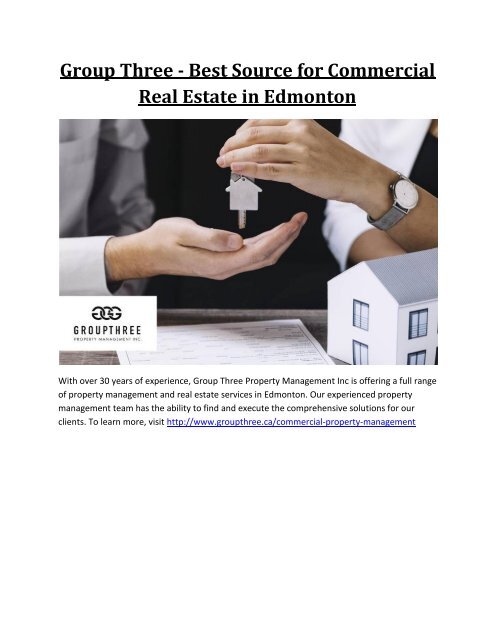 Group Three - Best Source for Commercial Real Estate in Edmonton