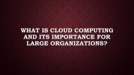 What is cloud computing and its importance for large organizations?