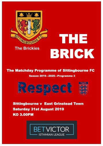 Sittingbourne FC Match Day Programme