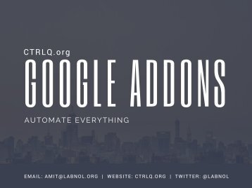 Google Addons and Google Apps Script (1)