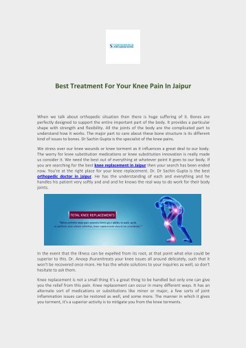 Best Treatment For Your Knee Pain In Jaipur