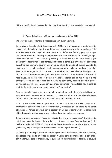 Diario de viaje a Grazalema