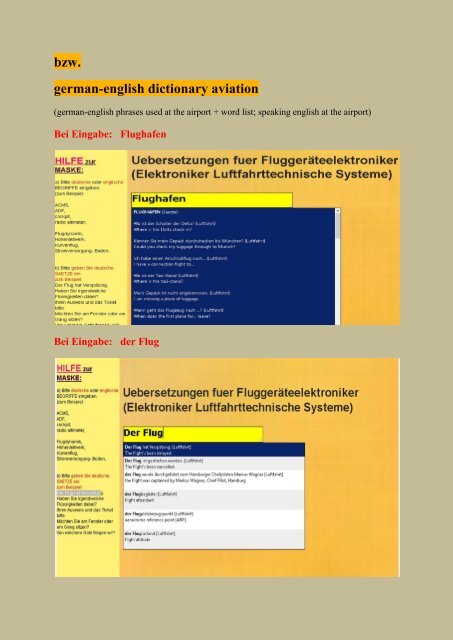 Luftfahrt: deutsch-englisch Handbuch Bordbuch uebersetzen