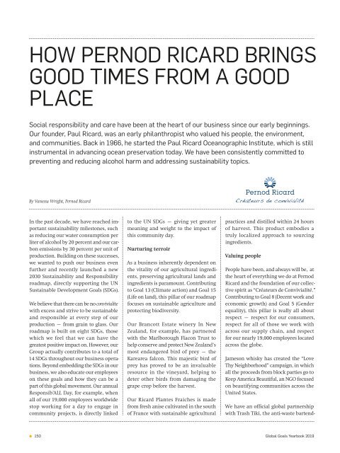 Aliging Profit with Purpose - Global Goals Yearbook 2019