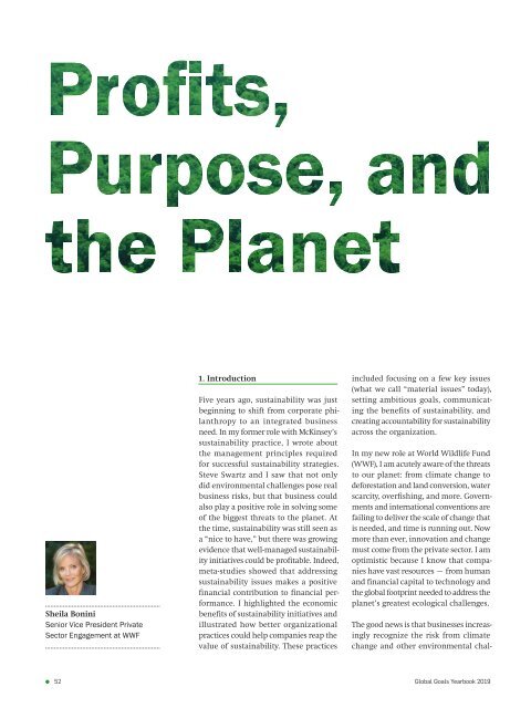 Aliging Profit with Purpose - Global Goals Yearbook 2019