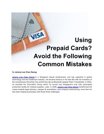 Using  Prepaid Cards?  Avoid the Following Common Mistakes
