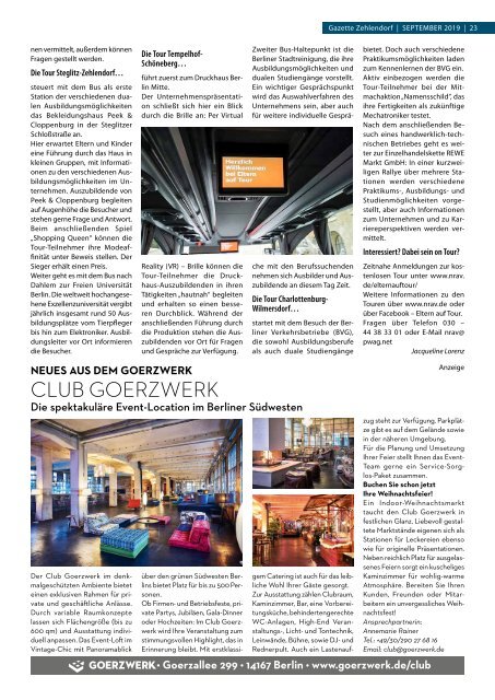 Gazette Zehlendorf September 2019