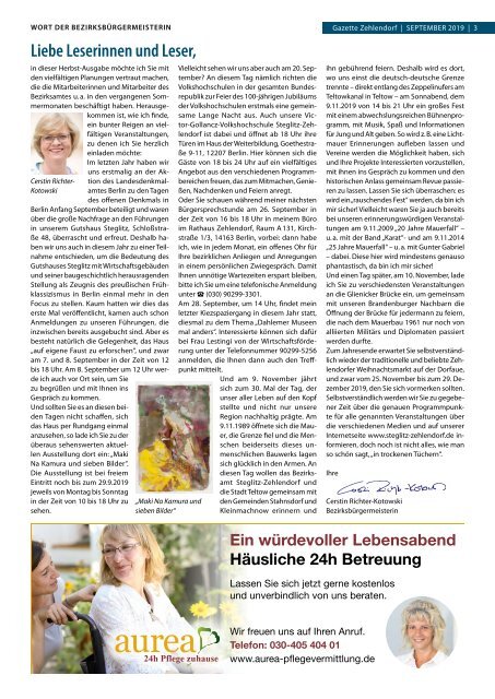 Gazette Zehlendorf September 2019